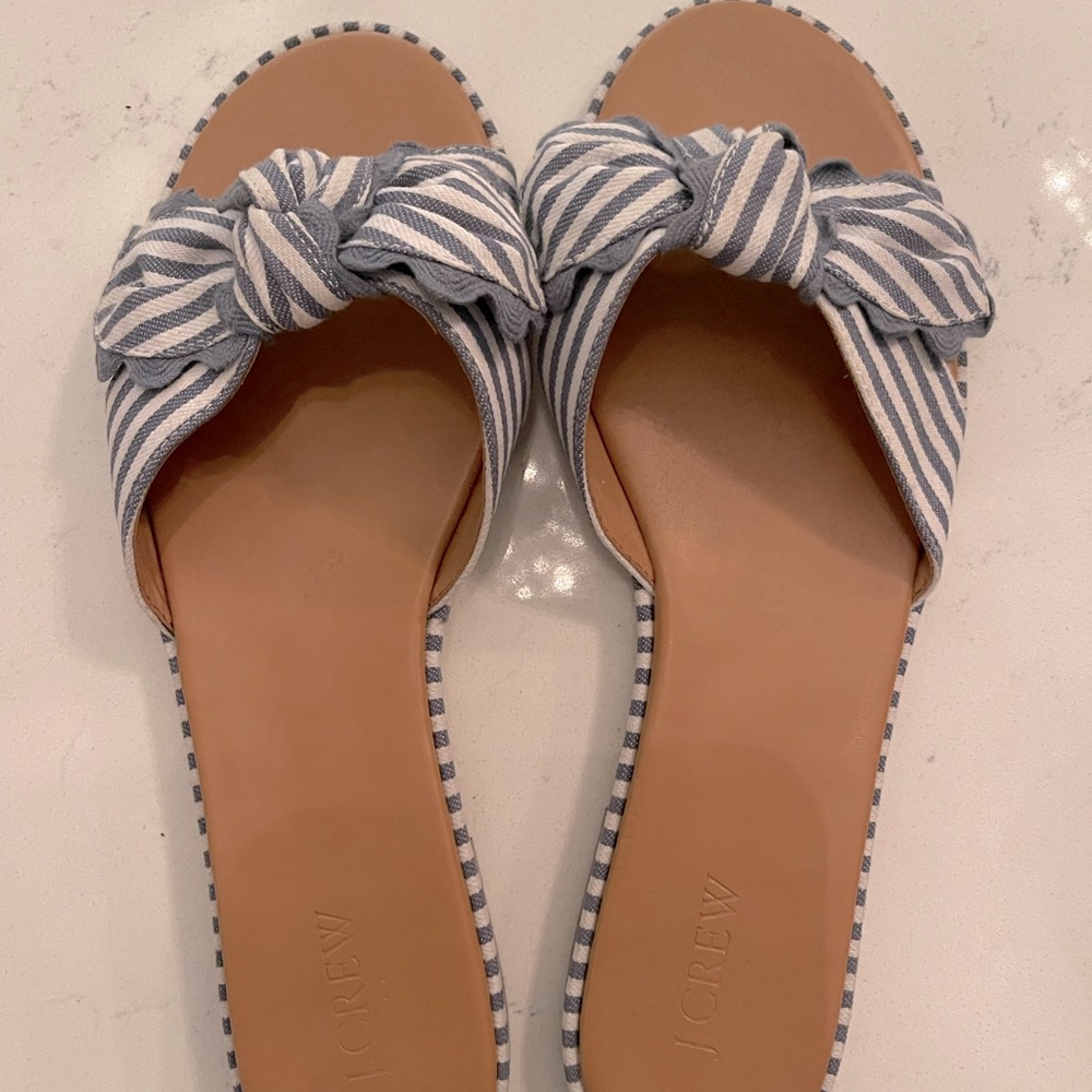 J.Crew Stripped Knot Slide - - Size 10 [never worn]